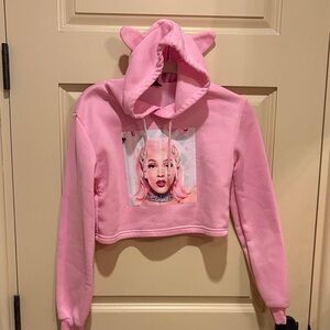 Doja Cat Pink Cropped Hoodie